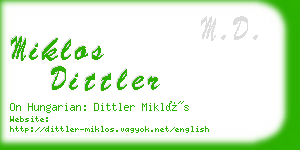 miklos dittler business card